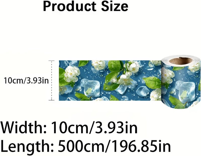 IOHEFY Blue Mosaic Wallpaper Border 196x4 Inch Peel and Stick Wall Border Removable Vinyl Wall Trim Geometric Pattern for Kitchen Bathroom Laundry Room Home Decor - Image 4